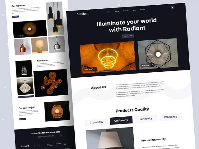 Radiant: Illuminate Your World Developed by Codevay Company Best Website Design company in Dubai and UAE